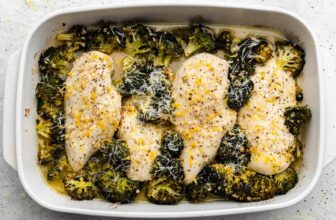 Lemon Garlic Rooster Broccoli Bake